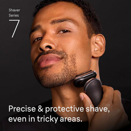 Braun Electric Shaver for Men, Series 7 7177cc, Wet & Dry Shave, Turbo & Gentle Shaving Modes, Waterproof Foil Shaver, Space Grey