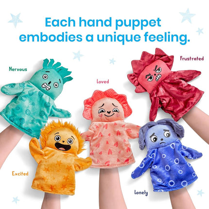 Learning Resources Feelings Family Hand Puppets Loved, Nervous, Frustrated, Lonely & Excited, Social Skills Activities, Sensory Toys for Autism, Ages 18 months+