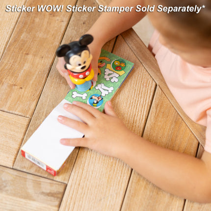 Melissa & Doug Bloc de actividades mini Sticker Wow y más de 200 pegatinas de repuesto para sellos, manualidades, juguetes antiestrés coleccionables – Surtido de Disney