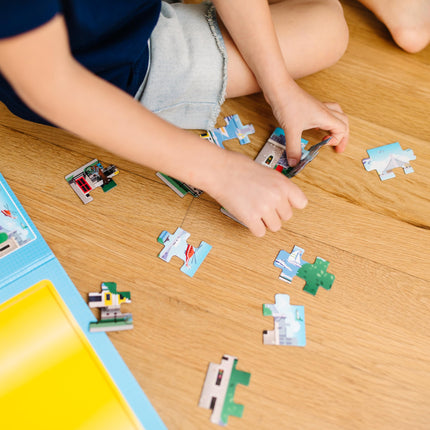 Melissa & Doug Take-Along Magnetic Jigsaw Puzzles Travel Toy – Vehicles (2 15-Piece Puzzles)