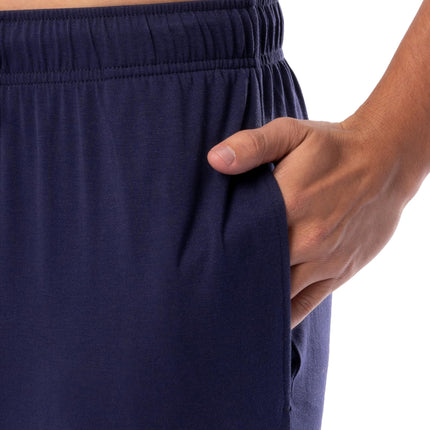 Fruit of the Loom mens 360 Stretch Short Sleeve V-neck Top and Pant Sleep Pajama Set, Navy, XL