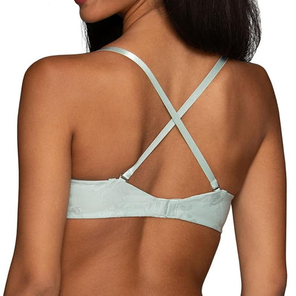 Vanity Fair Womens Ego Boost Push Up Bra, Adds Up to One Full Cup Size, Underwire Push Up Bras for Women, Spring Opal Jacquard, 34C