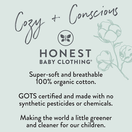 HonestBaby - Sweatshirt and sweatpants, Sketchy Floral Purple, 0-3 Meses