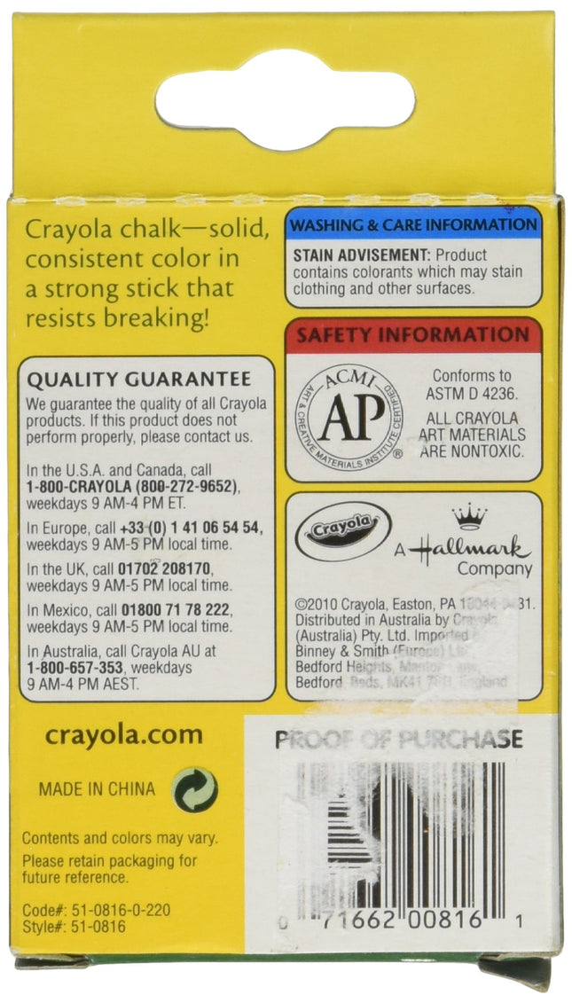 Crayola Colored Chalk - 12-Count (Pack of 6)