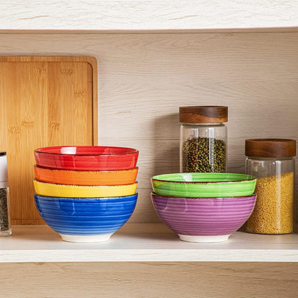 vancasso Bonita 27 Oz Cereal Bowls Set of 6, Ceramic Bowls for Soup, Salad, Serving, Pasta, Ramen, Noodle, Dishwasher & Microwave Safe