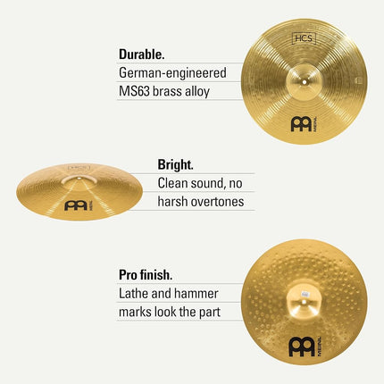 Meinl Cymbals HCS Crash-Ride Cymbal 18 inch (Video) for Drum Set (45,72cm) Traditional Finish Brass, Made in Germany (HCS18CR)