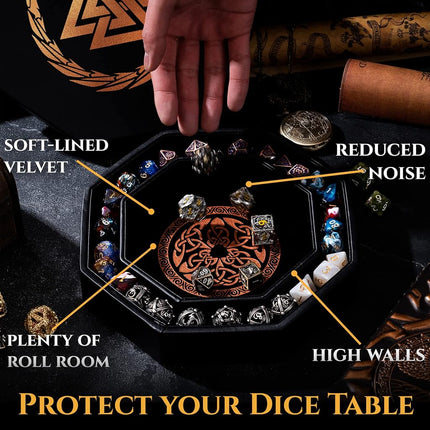 Premium Dice Tray for DND Valknut & Dragon Design – 23 CM