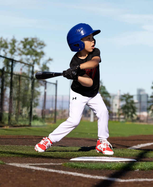 Pantalón de béisbol Under Armour para niños pequeños, blanco/negro, 4