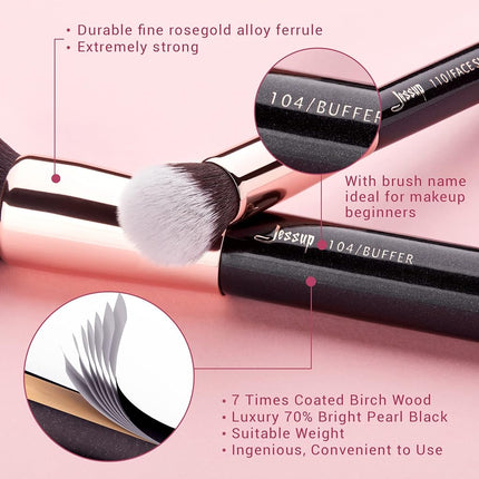Jessup Makeup Brushes Set Professional 25pcs Natural Face & Eye Brush T155