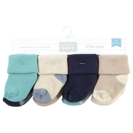 Hudson Baby Calcetines de Felpa y Algodón para Bebé Recién Nacido Unisex, Azul Marino Topo, 0-6 Meses, Azul Marino Topo, 0-6 Meses