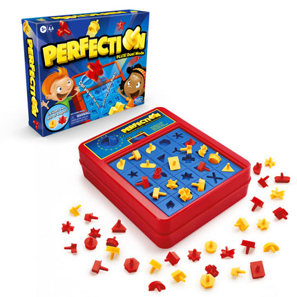 Hasbro Gaming Perfection Juego Plus Modo Duelo para 2 Jugadores Formas y Piezas que Saltan de 5 Años en Adelante (Exclusivo de Amazon)