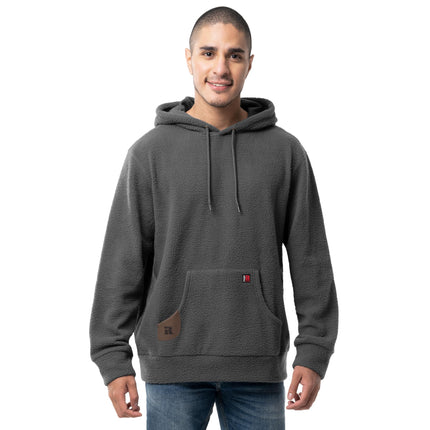 Wrangler mens Sherpa Pullover Hoodie, Charcoal Gre