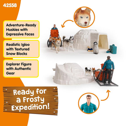 Schleich Wild Life - 19Pc Antarctic Expedition Playset - Kids 3+ | 42558