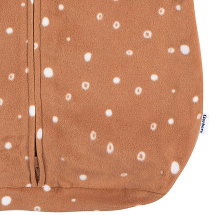 Gerber Unisex Baby Fleece Wearable Blanket, Brown Dots, 0-6 Months