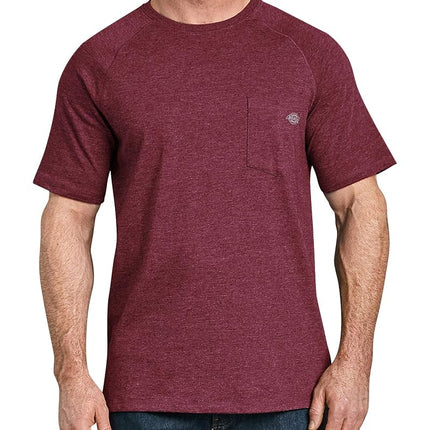 Dickies T-shirt à manches courtes et col rond pour homme, couleur bordeaux chiné, 1X Tall US, bordeaux chiné, S