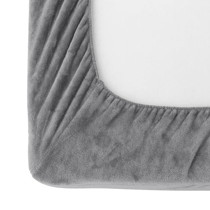Elegant Comfort Luxuriously Soft 4-Piece Velvet Plush Flannel Sheet Set - Premium Quality - Cozy Warm, Anti-Static, Non Pilling Fuzzy Velvet Flannel Fleece Deep Pocket Sheet Set - Twin XL, Gray