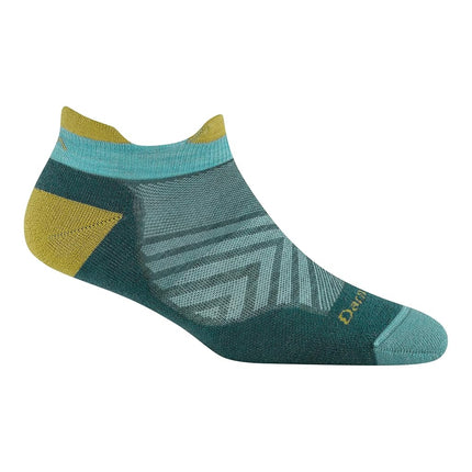 Darn Tough Men's Run No Show Tab Ultra-Lightweight with Cushion - Merino Wool Socks for Running, Teal, Large