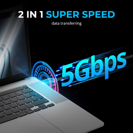 Cable de carga rápida SABRENT 3 USB C, USB tipo C de alta velocidad 5V-3A, el cable USB-C también se puede usar como cable de transferencia de datos 3.2 Gen1, para Galaxy, Note, Sony Xperia, Xiaomi, Switch, ps5, 1,80 m (CB- C3X6)