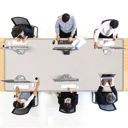 CENNBIE Leather Desk Mat, 200 x 100cm Extra Large Desk Pad Blotter Protector, Extended Non-Slip Table Pad, Waterproof PU Leather Desk Mat on top of desks Large for Office and Home (Cream)