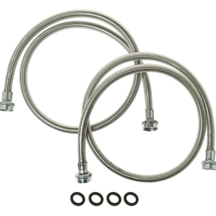 Mangueras de lavadora de acero inoxidable General Electric PM14X10005, 4 pies (paquete de 2)