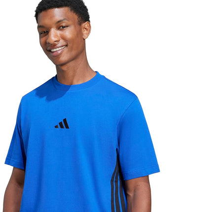 Adidas Mens Essentials Single Jersey 3-Stripes T-Shirt, Team Royal Blue/Black, XX-S