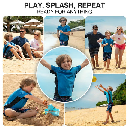 Kanu Surf Camiseta de Natación Rashguard UV Cb para Niños Pequeños, Azul Rey, 5T