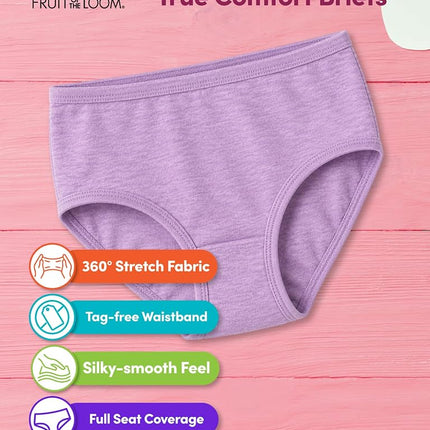 Fruit of the Loom Culotte Fille en Coton, Lot de 20 - Blanc/Rayures/Imprimé Animal, 4
