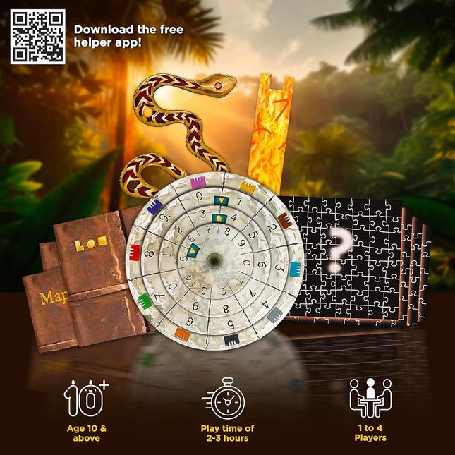 THAMES & KOSMOS Exit: The Sacred Temple (with Jigsaw Puzzles) | Exit: The Game - A Kosmos Game | Family-Friendly, Jigsaw Puzzle-Based at-Home Escape Room Experience for 1 to 4 Players, Ages 10+