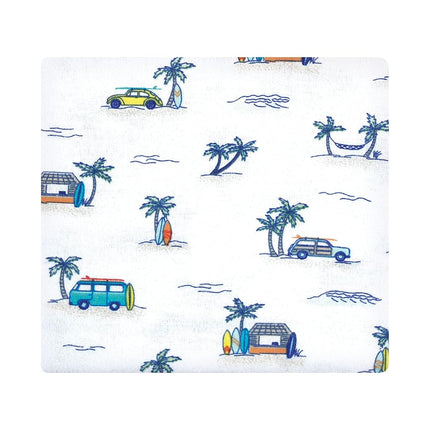 Hudson Baby Unisex Baby Cotton Flannel Receiving Blankets Bundle, Surfer Dude, One Size