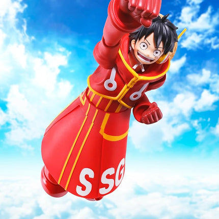 TAMASHII NATIONS S.H. Figuarts One Piece Monkey D. Luffy - Miraishima Egg Head - Approx. 5.9 inches (150 mm), PVC & ABS Pre-Painted Action Figure