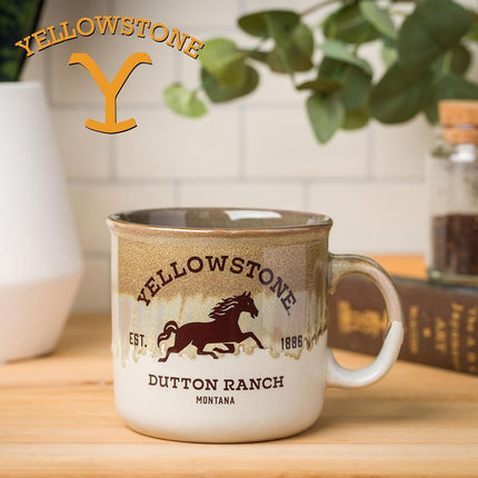 Silver Buffalo Yellowstone Dutton Ranch Silo Mug de camping en céramique émaillée réactive, 590 ml