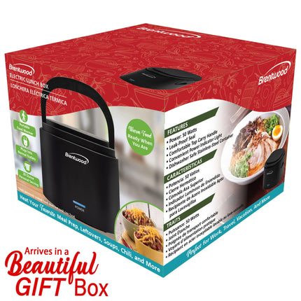 Brentwood 110V 50W 0.6L Portable Leakproof Electric Lunch Box Food Warmer (Black)