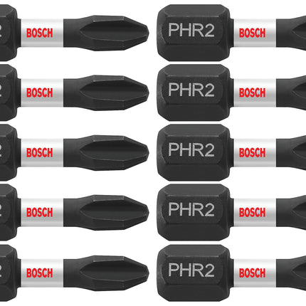 BOSCH ITPH2R1B 10-Pack 1 in. Phillips #2R Impact T