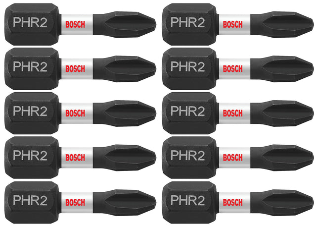 BOSCH ITPH2R1B 10-Pack 1 in. Phillips #2R Impact T