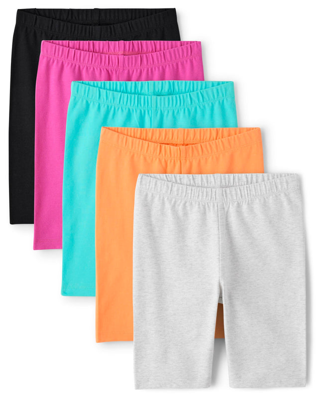 The Children's Place Girls' Bike Shorts, Black/Pin