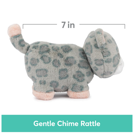 GUND Baby Safari Friends Colección de peluches de leopardo con sonajero, juguete sensorial de peluche para bebés y recién nacidos, gris/rosa, 17,78 cm