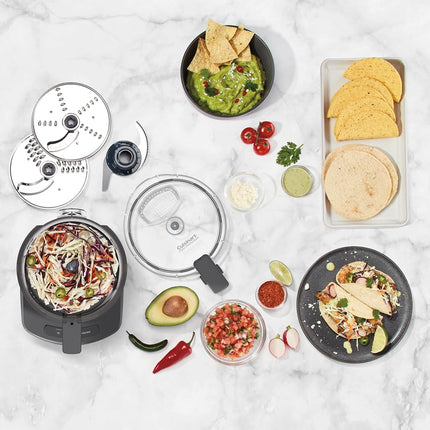 Robot de cocina Cuisinart de 7 tazas, diseño elegante y moderno, con dos controles sencillos y cuchilla universal para picar, mezclar y amasar (gris)