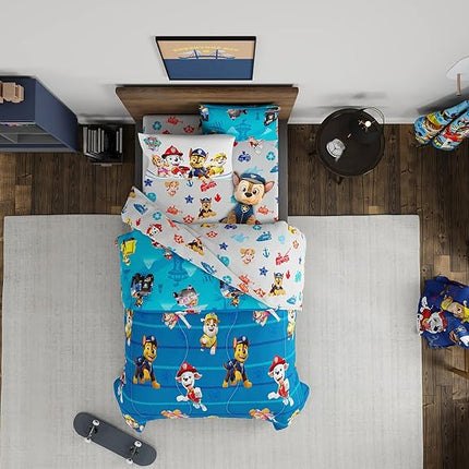 Franco Kids Bedding Super Soft Comforter and Sheet Set with Sham, 5 Piece Twin Size, Paw Patrol Boys