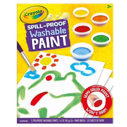 CRAYOLA Spill Proof Paint Set, Washable Paint for Kids, Ages 3, 4, 5, 6