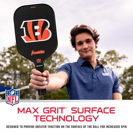 Franklin Sports NFL Cincinnati Bengals Pickleball Paddle - Official NFL Team Pickleball Paddles - USAP (USAPA) Approved Premium Quality Pickleball Paddles - Authentic Team Logos + Colors