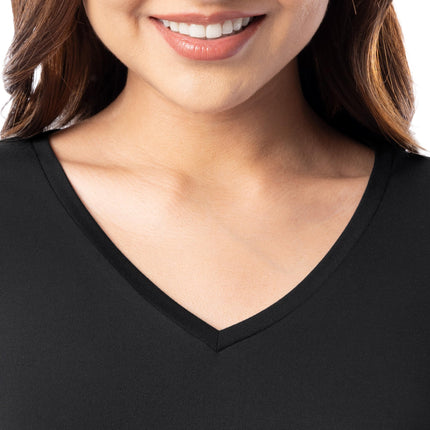 Fruit of the Loom womens 360 Stretch Ruffle Sleeve V-neck Tee and Capri Sleep Pajama Set, Black, 2X
