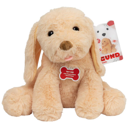 Baby GUND My Pet Puddles Animated Plush, Premium Stuffed Animal Barking Plush Puppy Dog for Ages 1 and Up, Yellow, 12”