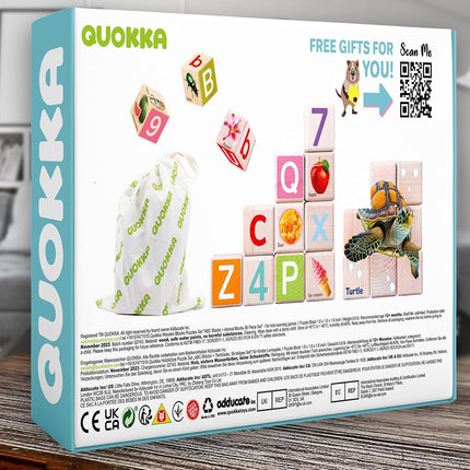 Wooden Blocks for Toddlers 1-3 - 35 ABC Learning Baby Blocks for Kids 3-5