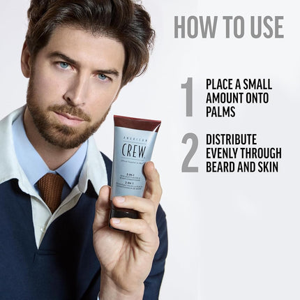 American Crew 2-In-1 Skin Moisturizer and Beard Conditioner for Men 3.3 oz Conditioner, 100 ml