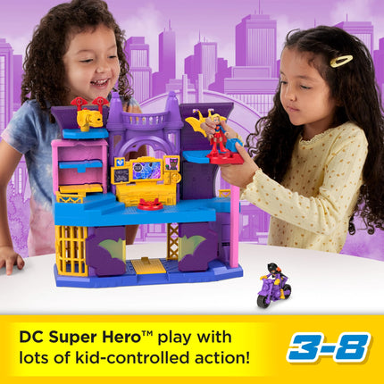 Fisher-Price Imaginext DC Super Friends Preschool Toy Batgirl Hero Hideout Playset with 2 Figures & 5 Accessories for Kids Ages 3+ Years