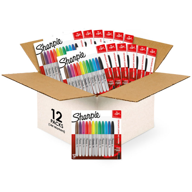 SHARPIE Permanent Markers, Fine Point, Assorted Co