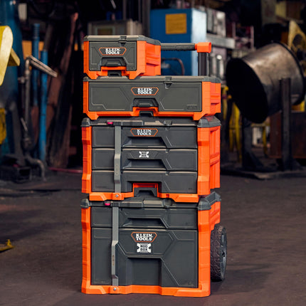Klein Tools 54843MB MODbox Compact Single Drawer Box, Half Width, Tool Storage Drawer with Ball Bearing Slides, Dividers Included, PVC Foam Mat