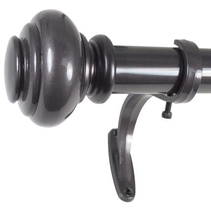 Decopolitan Curtain Rod Set, Steel, Bronze, 18 to 36-Inch