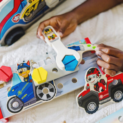 Melissa & Doug PAW Patrol Match & Build Mission Cruiser Coche de la Patrulla Canina, Juguetes de Madera para Mayores de 3 Años - Certificado FSC