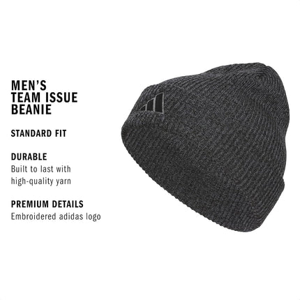 adidas Team Issue Fold Beanie - Bomb - Men, Black-Onix Grey/Black/2.0, One Size